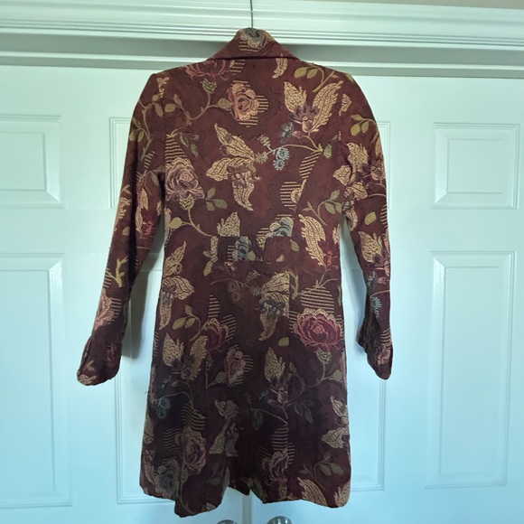 Cabi Vintage 749 Genevieve Jacobean Tapestry Long Coat, EUC, Size 2 - Picture 6 of 7